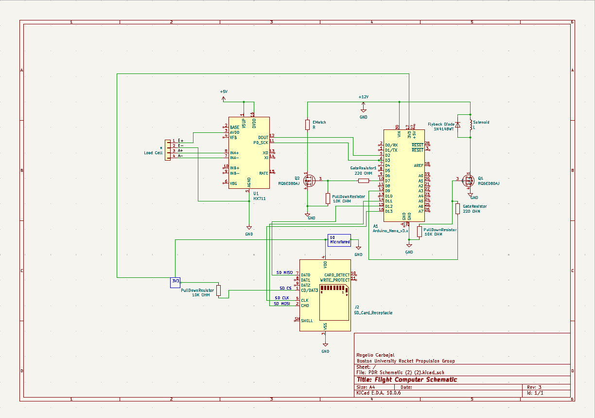 Flight Computer Schematic and Electronics Design